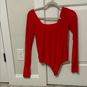 Aerie Smoothiez long sleeve red bodysuit